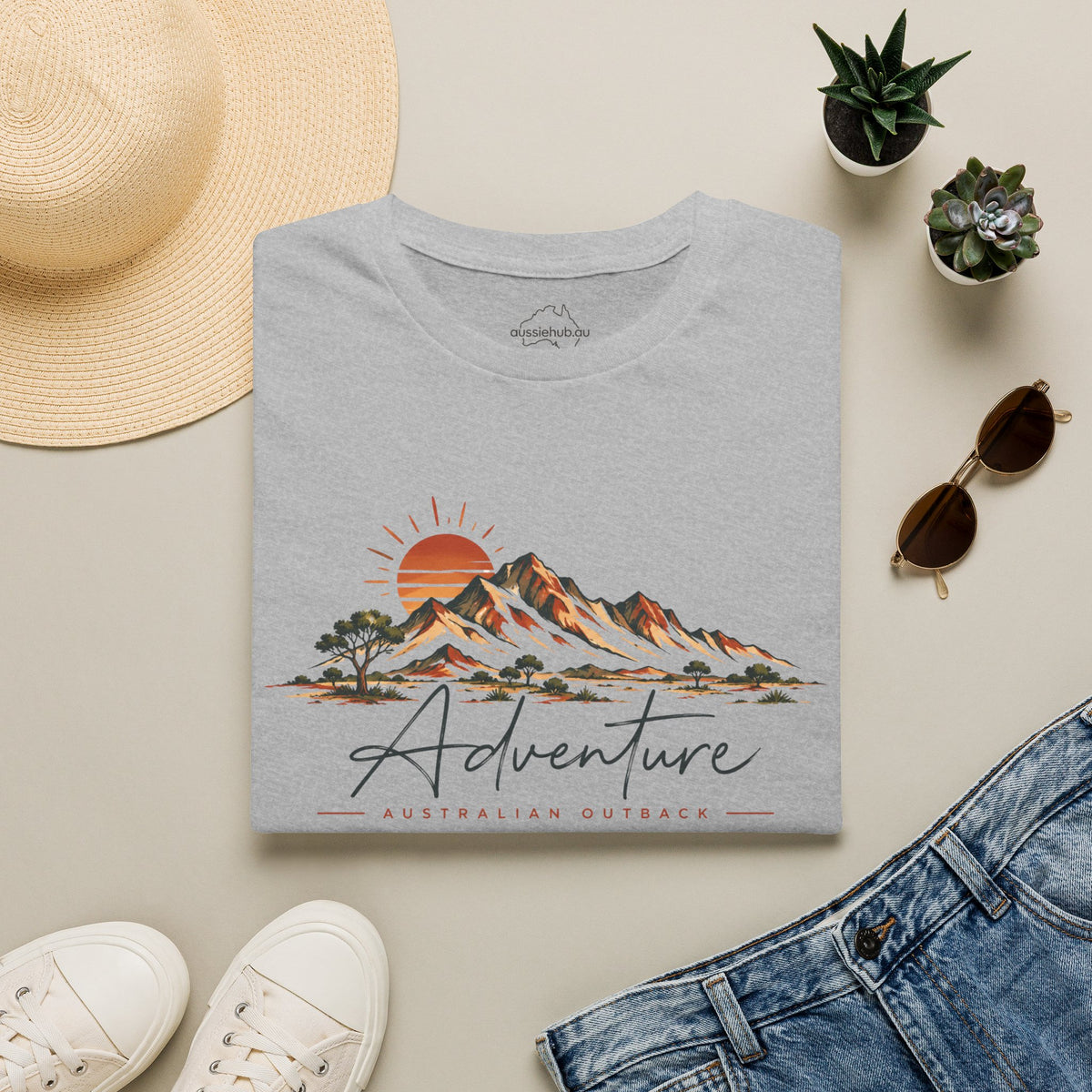 Australian Adventure Mountains T-Shirt — Scenic Sunset Outdoor Graphic Tee