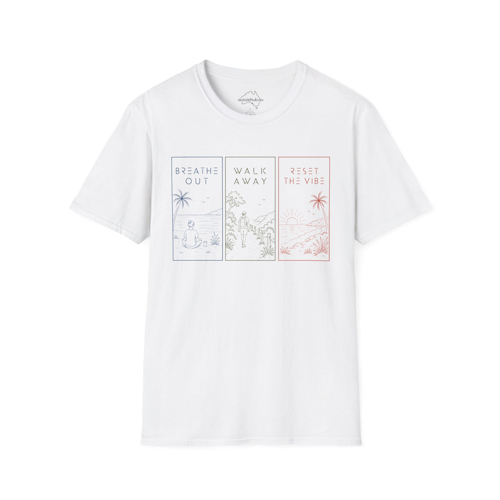 Breathe Out * Walk Away * Reset The Vibe | Mindful Trio T-Shirt