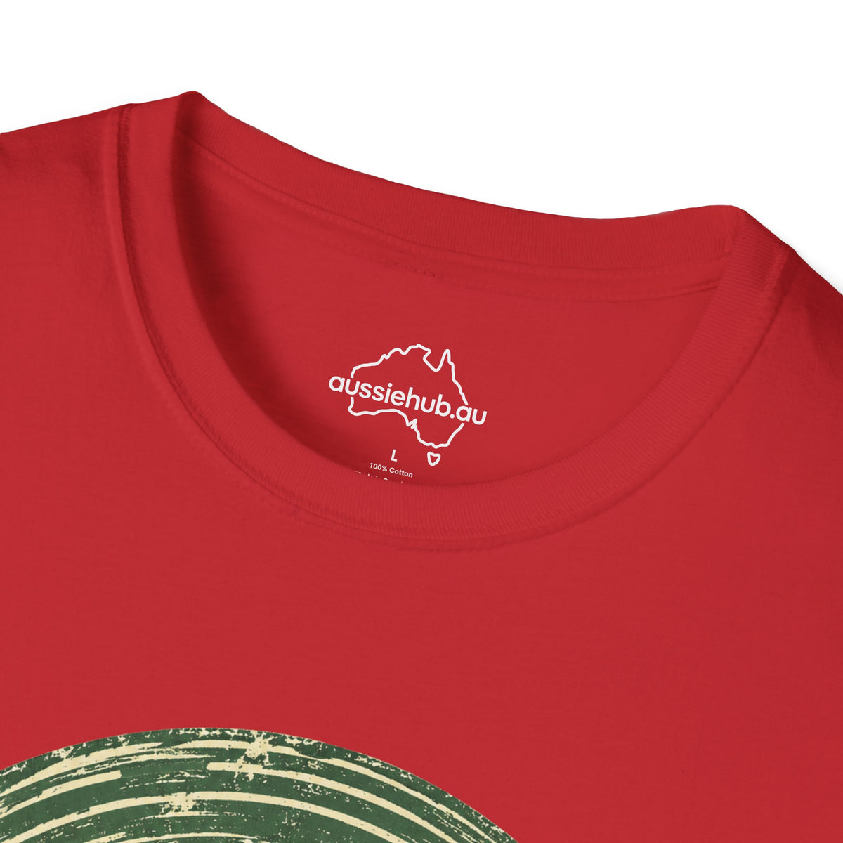 T-Shirt — Vintage Green Bush Sunset Circle Graphic