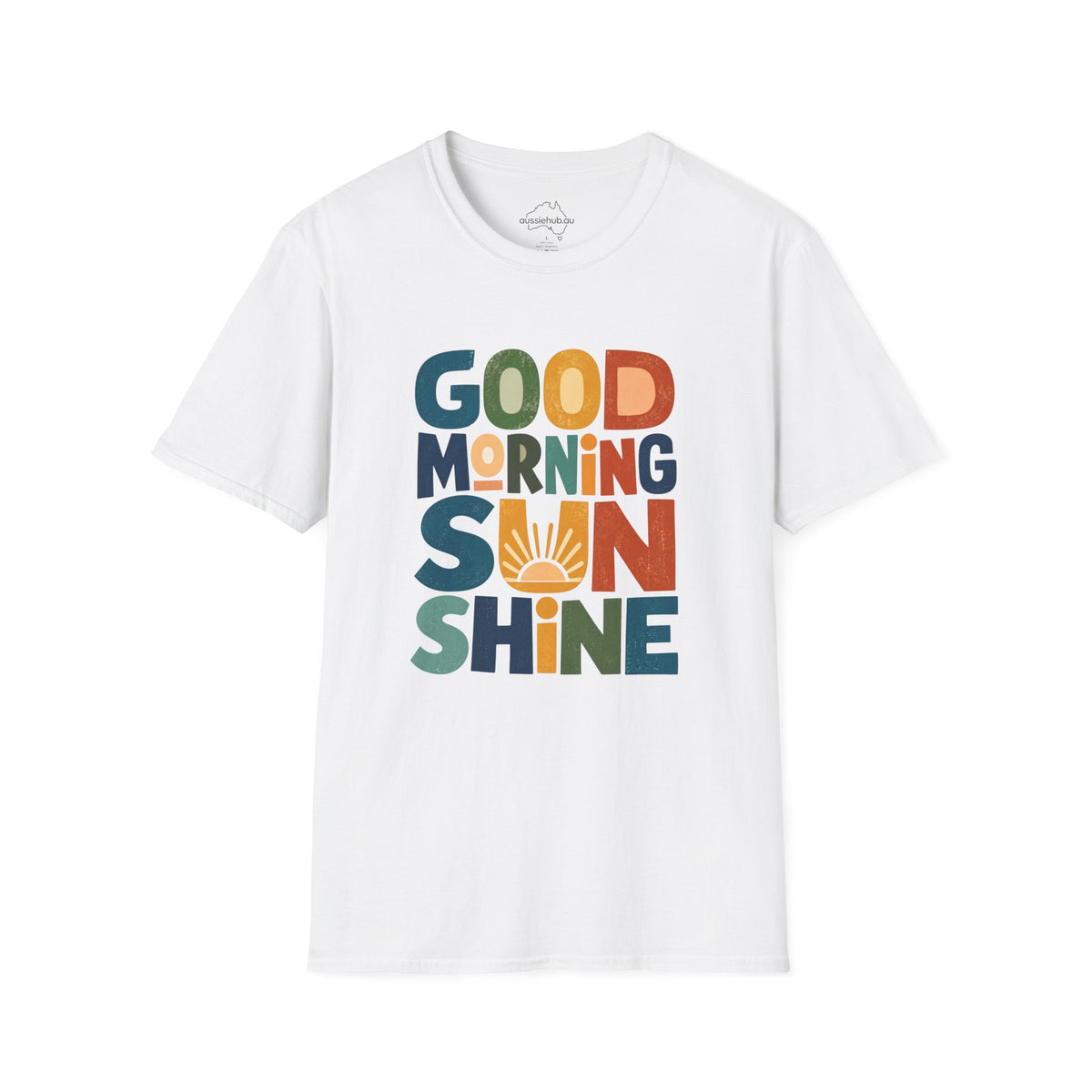 "Good Morning Sunshine" Retro Graphic T-Shirt — Colorful Positive Vibes Tee