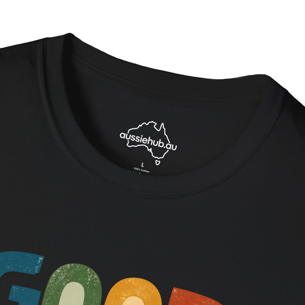 "Good Morning Sunshine" Retro Graphic T-Shirt — Colorful Positive Vibes Tee