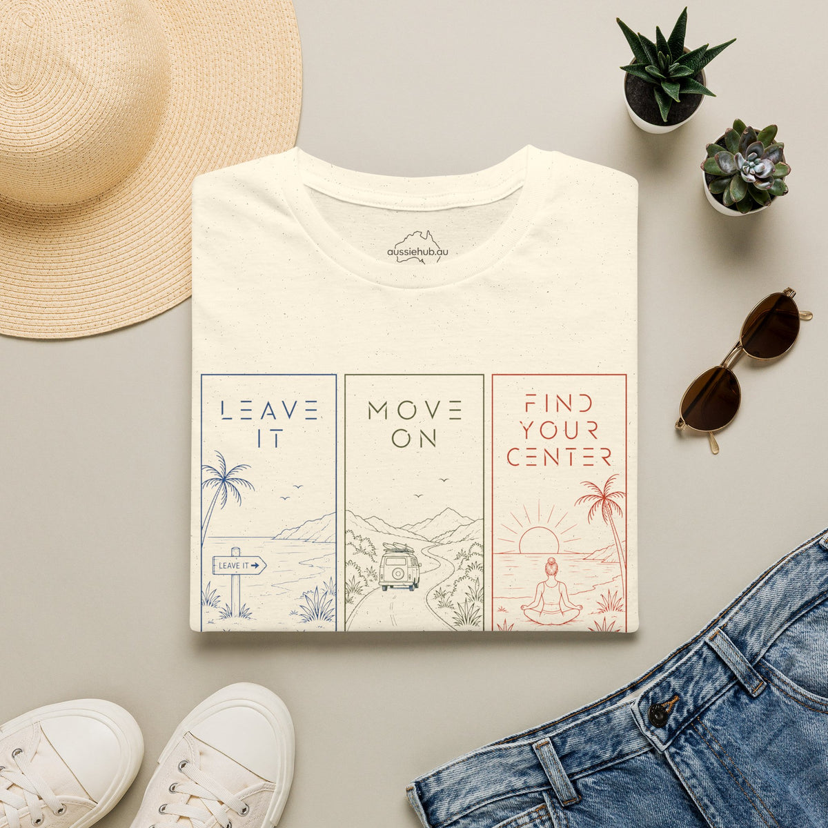 "Leave It • Move On • Find Your Center | Mindful Trio T-Shirt