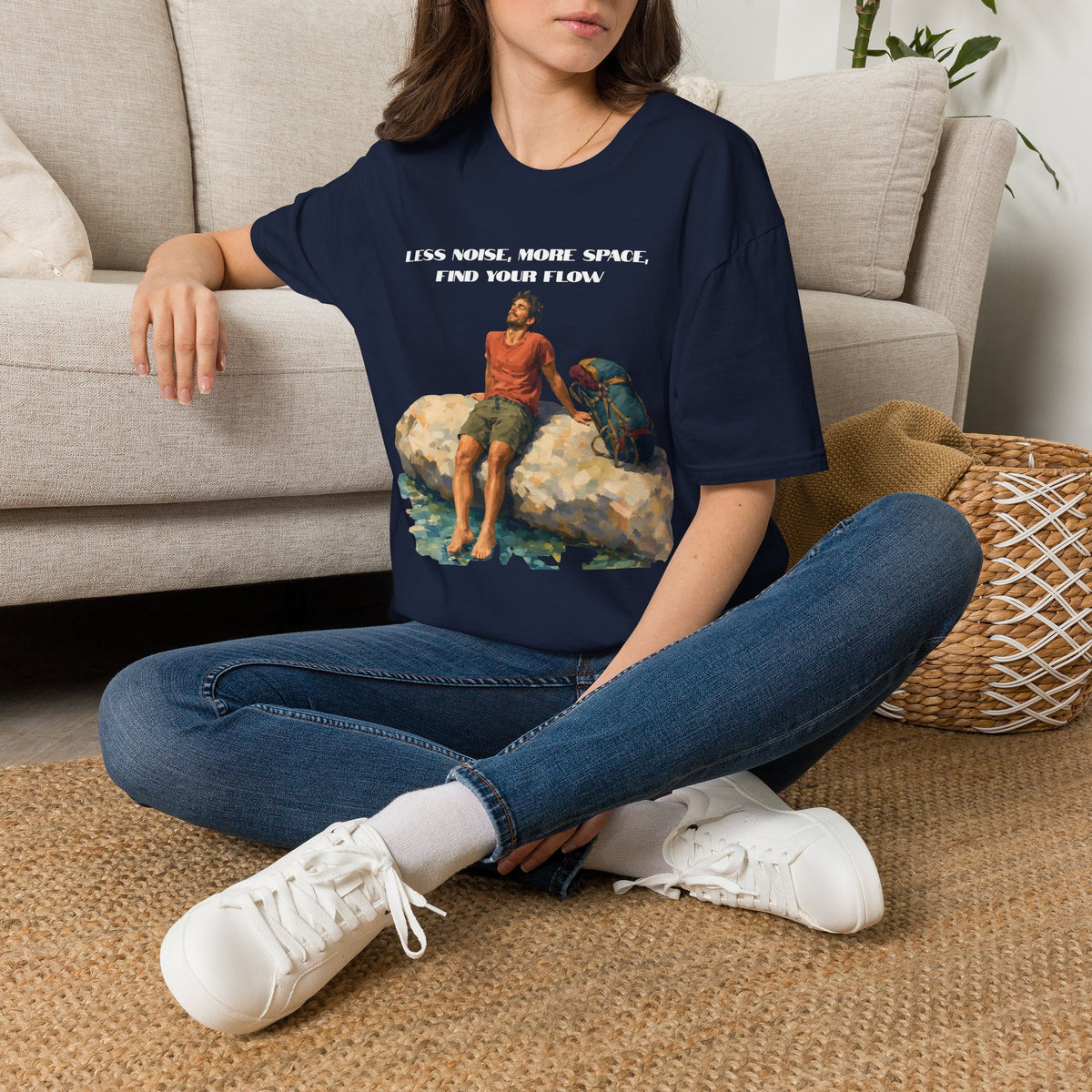 Less Noise * More Space * Find Your Flow Graphic Tee | Get Outside and Find Your Flow Vibes