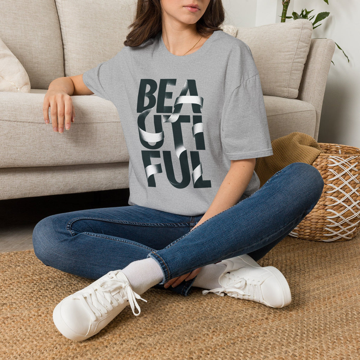 Beautiful Block Letter T-Shirt — Modern Typography Graphic Tee