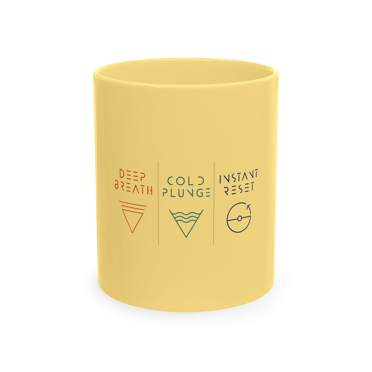 Traditional Ceramic Mug | Deep Breath * Cold Plunge * Instant Reset | Unique Minimal Beach Zen
