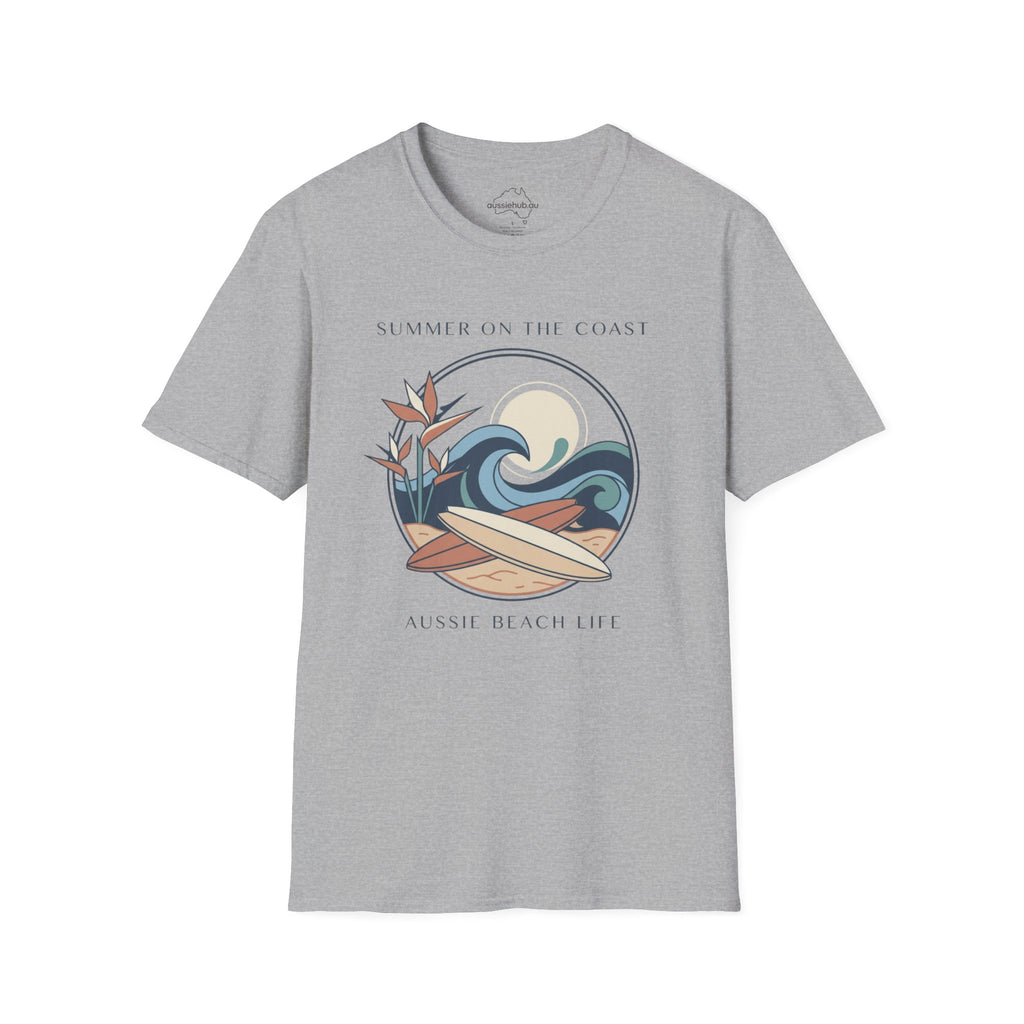Summer on the Coast T-Shirt — Coastal Wave Surf Graphic Tee
