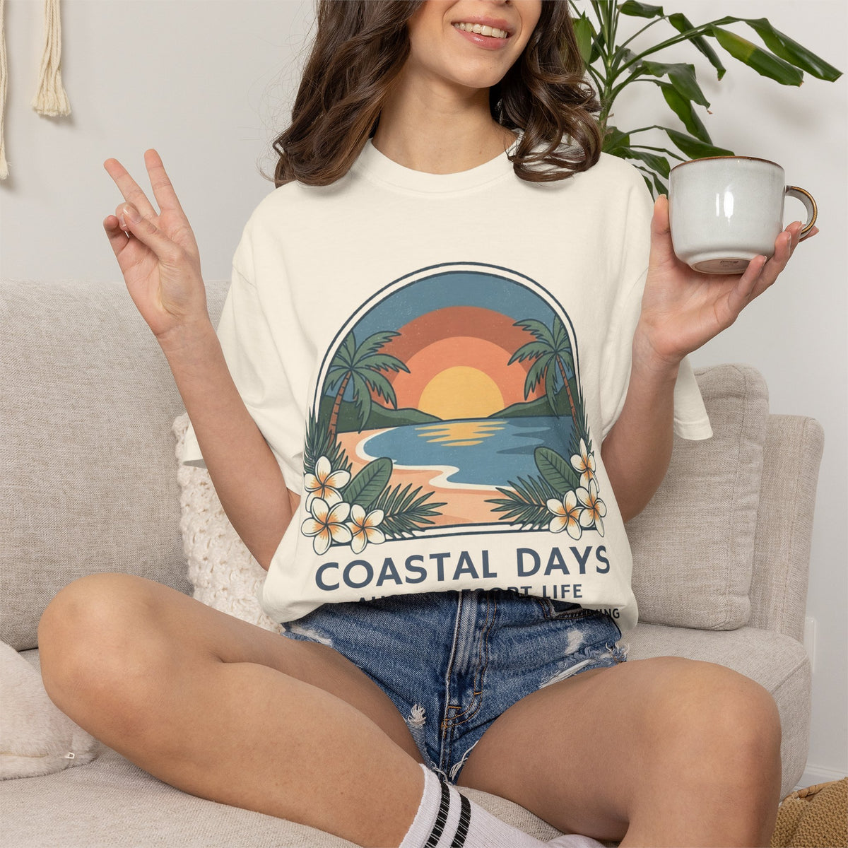 Coastal Days Sunset T-Shirt — Aussie Resort Life Beach Tee