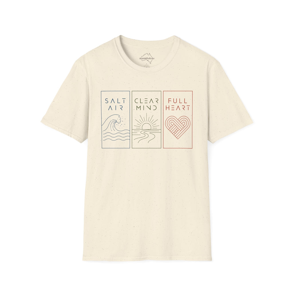 Salt Air * Clear Mind * Full Heart Graphic T-Shirt | Unique Minimal Wellness Tee