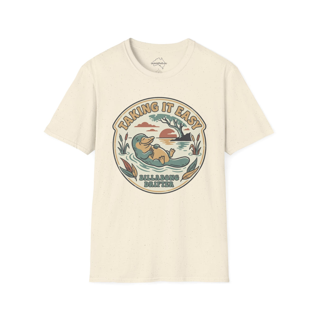 Billabong Drifter Platypus Graphic T-Shirt | Retro Sunset Billabong Illustration