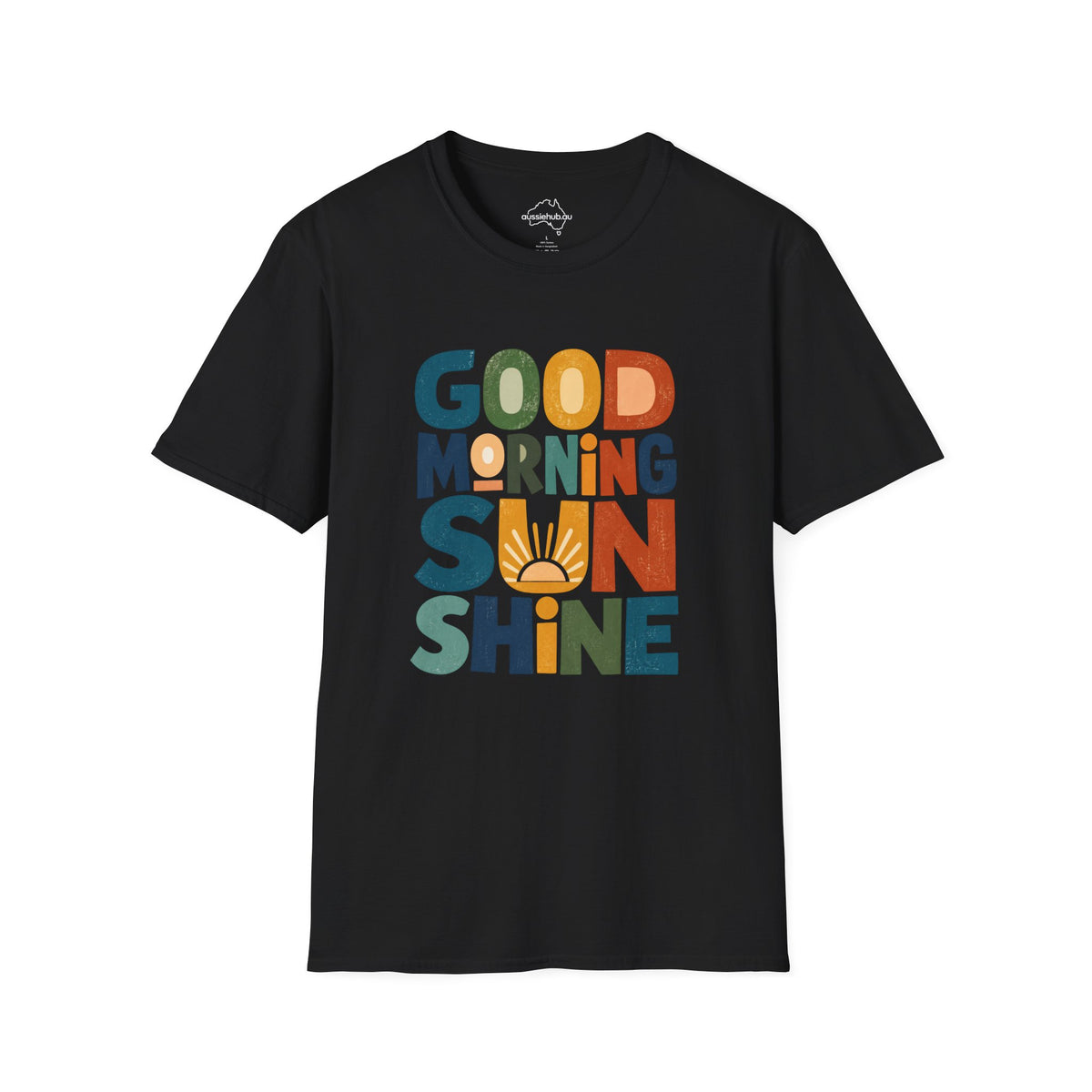 "Good Morning Sunshine" Retro Graphic T-Shirt — Colorful Positive Vibes Tee