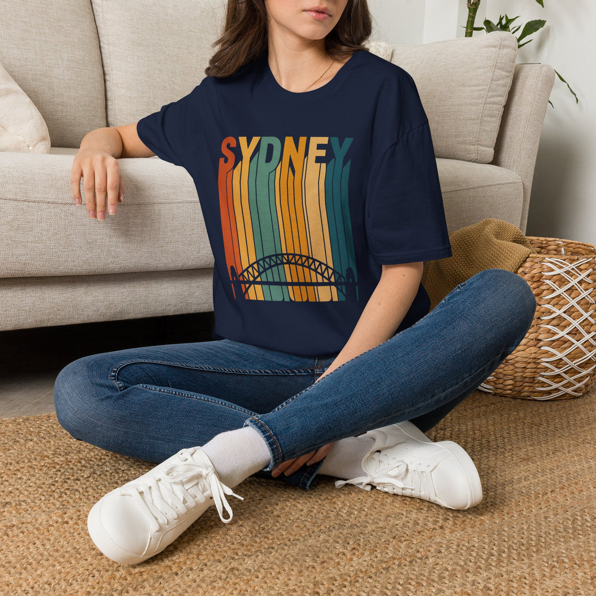 Sydney & Harbour Bridge Retro Skyline T-Shirt