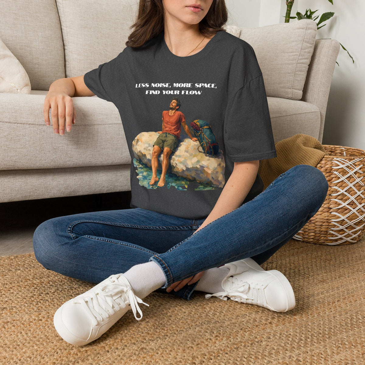 Less Noise * More Space * Find Your Flow Graphic Tee | Get Outside and Find Your Flow Vibes