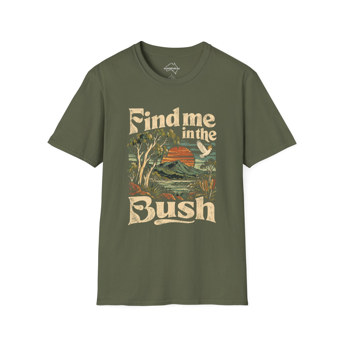 Find Me In The Bush T-Shirt — Retro Nature Graphic Tee for Outdoor Lovers
