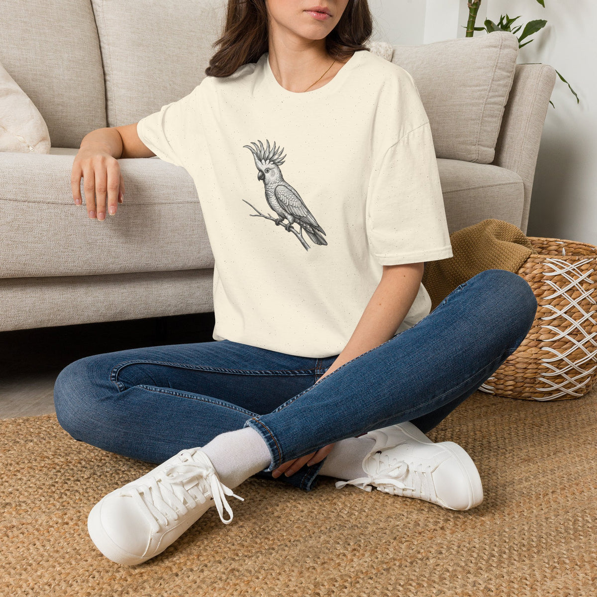 Cockatoo Sketch T-Shirt — Detailed Hand-Drawn Wildlife T-Shirt