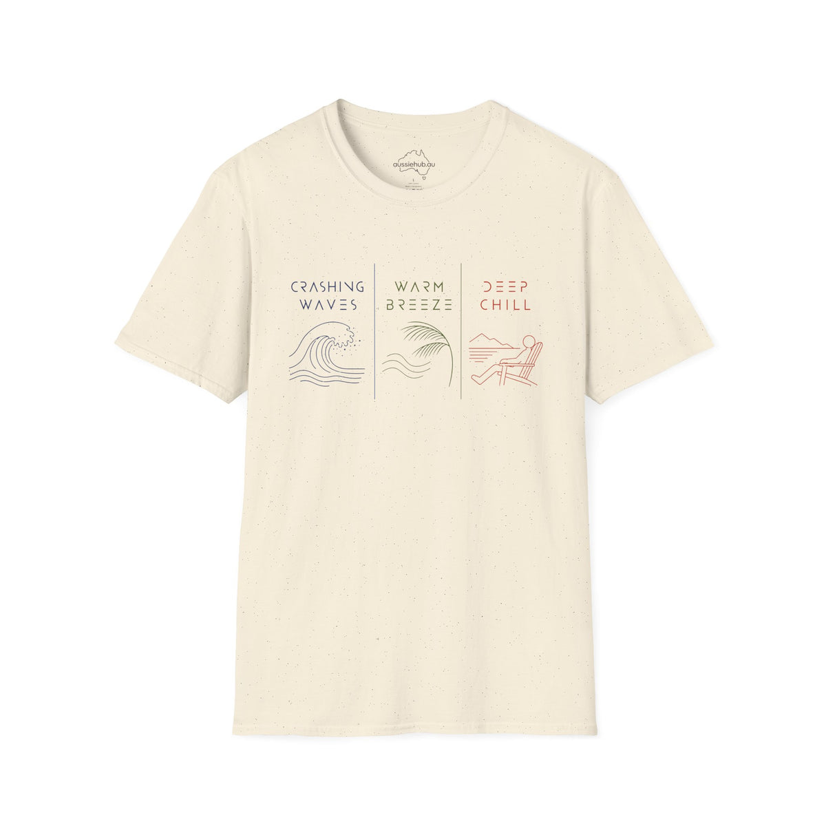 Crashing Waves • Warm Breeze • Deep Chill - Minimal Beach Vibes T-Shirt