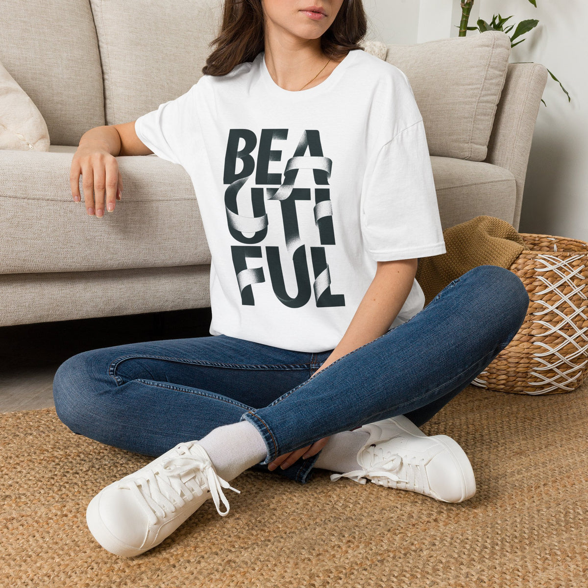 Beautiful Block Letter T-Shirt — Modern Typography Graphic Tee