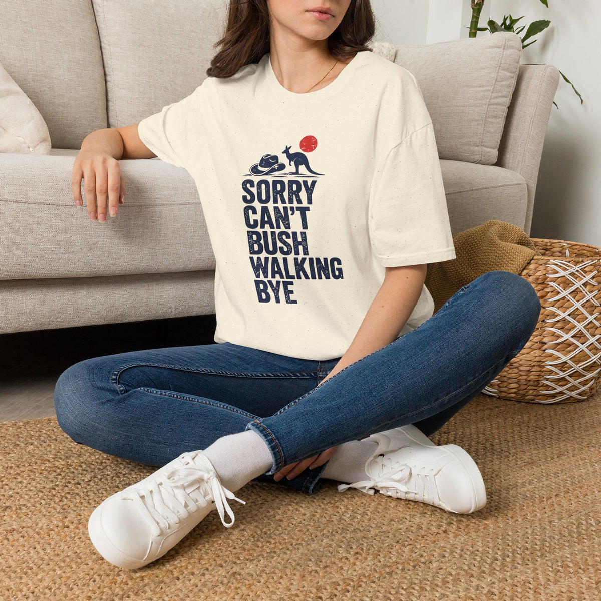 Sorry Can’t Bushwalking Tee — Australian Kangaroo Hiking Shirt