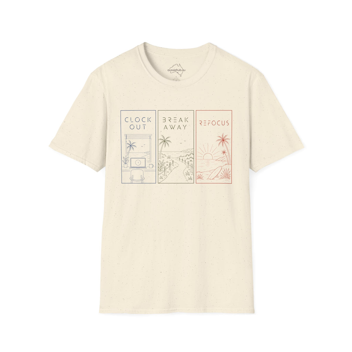 Clock Out • Break Away • Refocus | Mindfull Trio T-Shirt