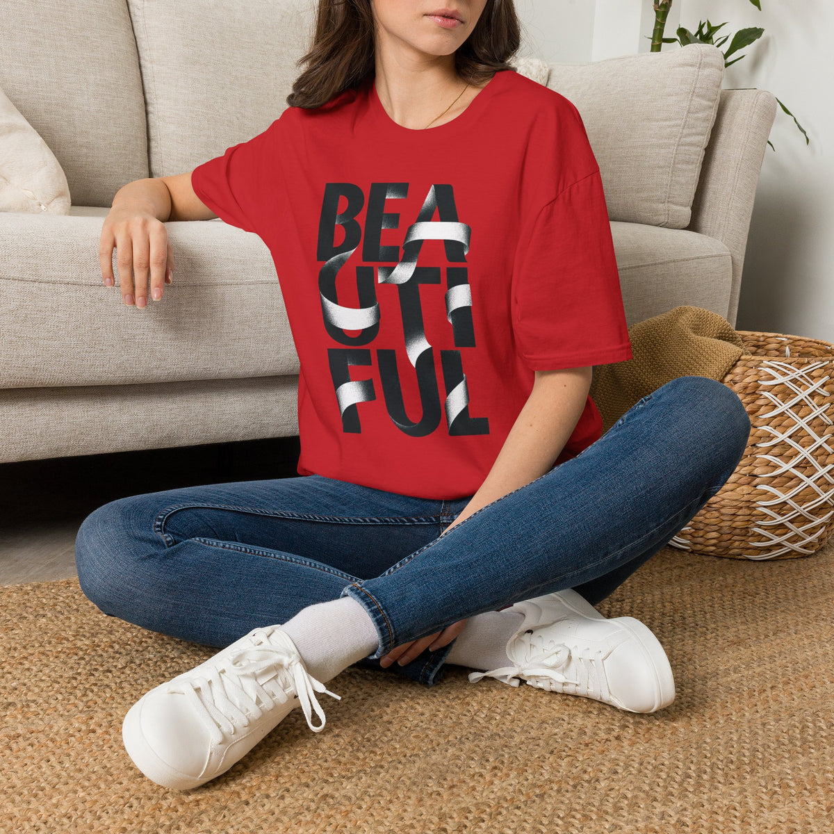 Beautiful Block Letter T-Shirt — Modern Typography Graphic Tee