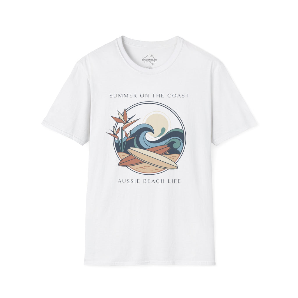 Summer on the Coast T-Shirt — Coastal Wave Surf Graphic Tee