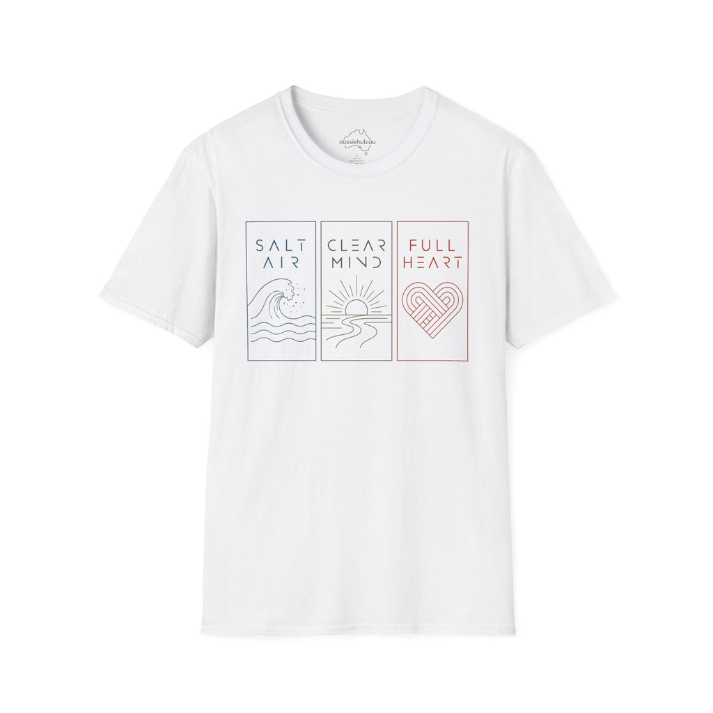 Salt Air * Clear Mind * Full Heart Graphic T-Shirt | Unique Minimal Wellness Tee