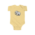 Wombat Blowing Dandelion Illustration Bodysuit | Baby Onesie