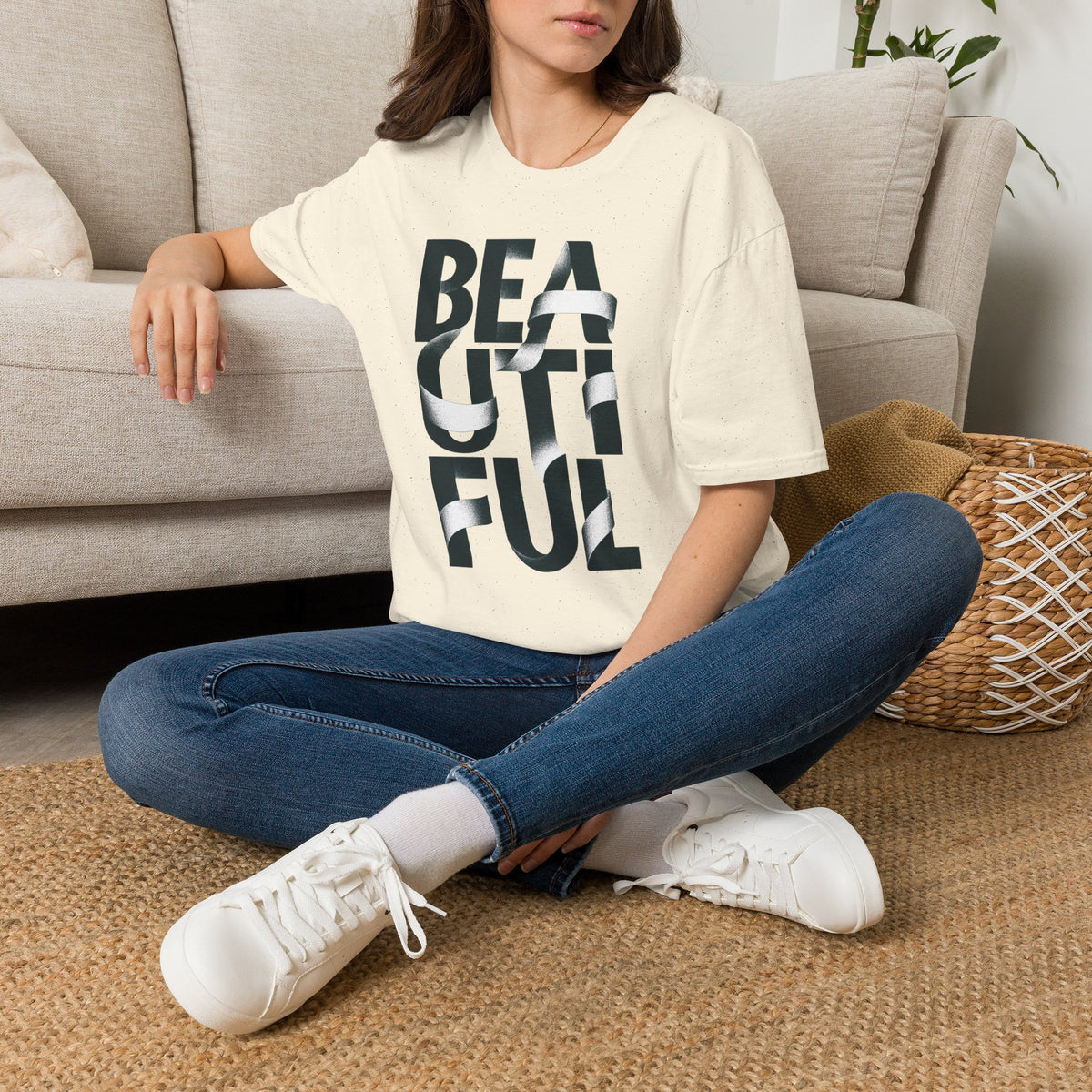 Beautiful Block Letter T-Shirt — Modern Typography Graphic Tee