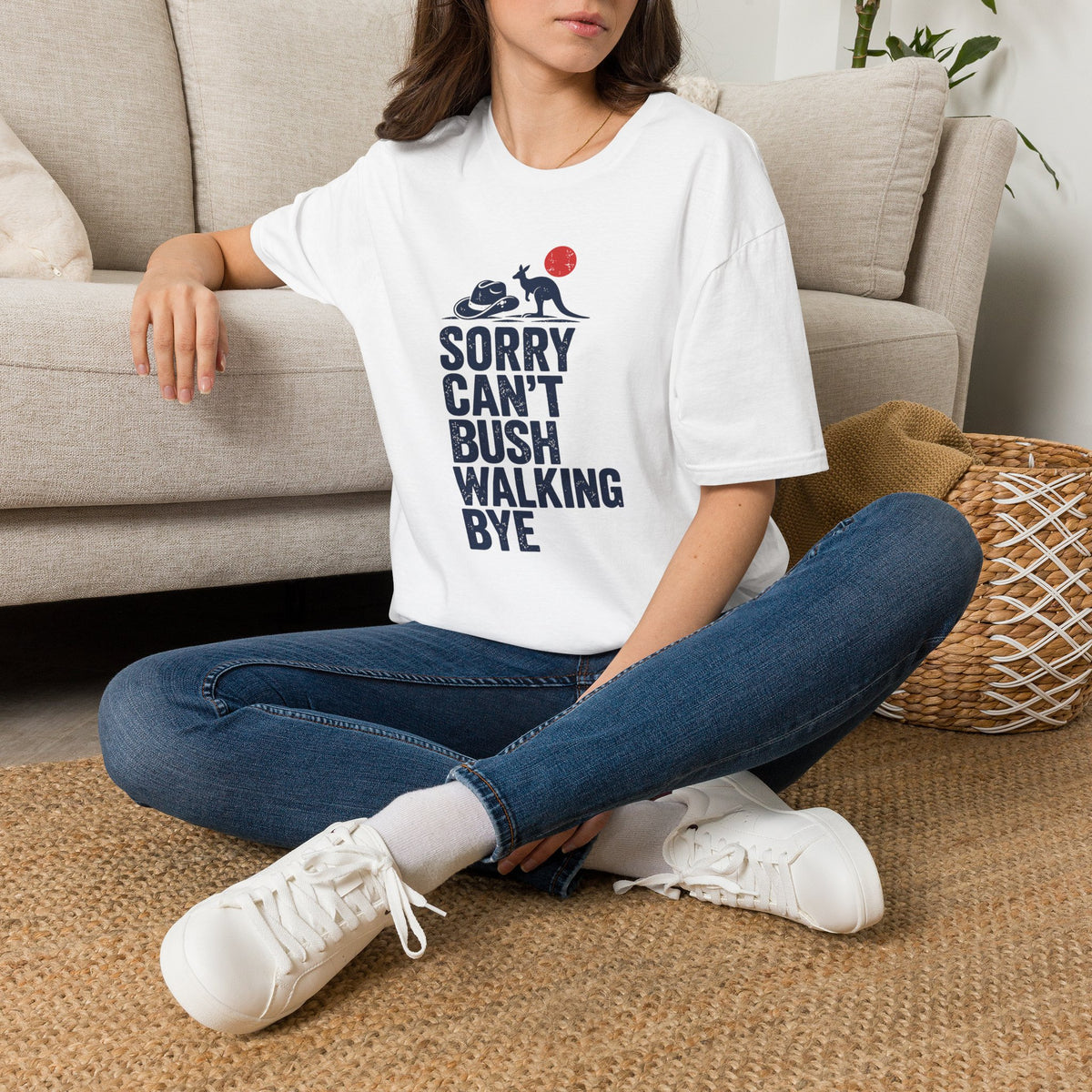 Sorry Can’t Bushwalking Tee — Australian Kangaroo Hiking Shirt