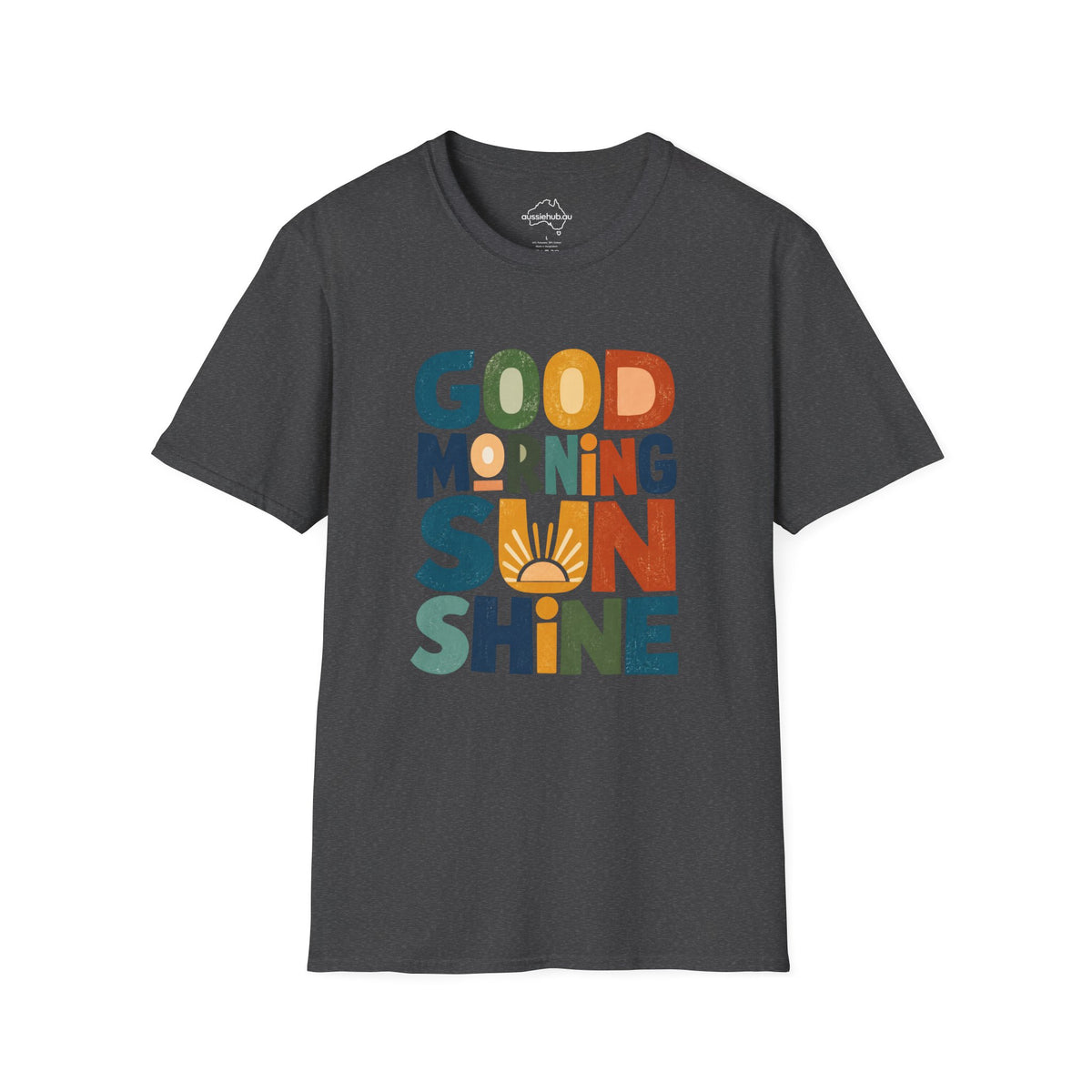 "Good Morning Sunshine" Retro Graphic T-Shirt — Colorful Positive Vibes Tee