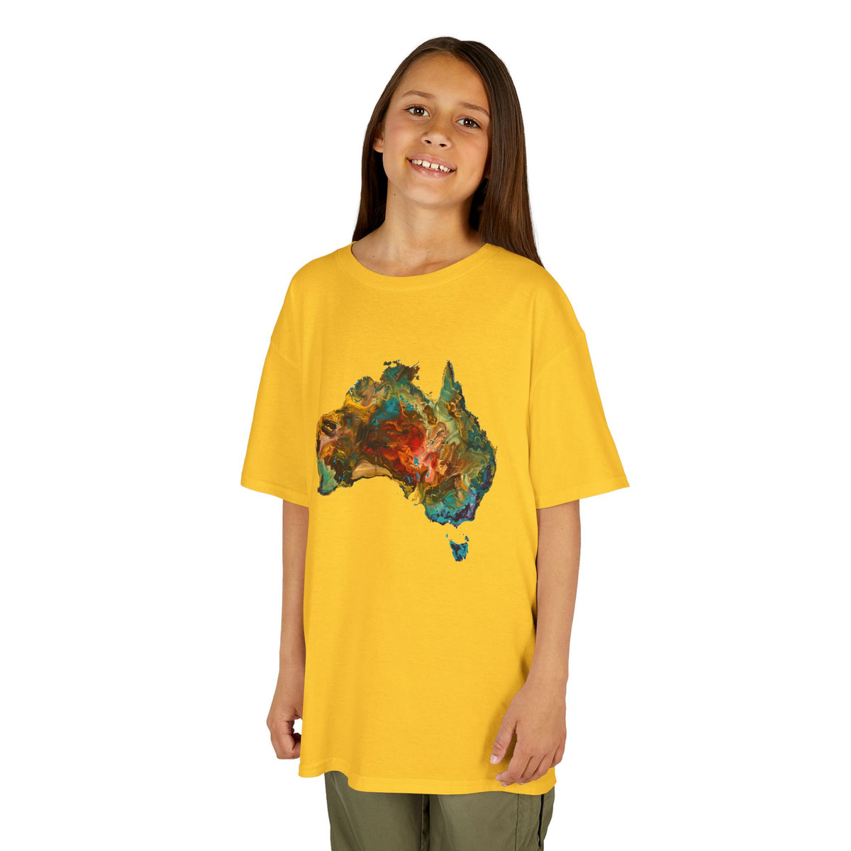 Kids Tee — Abstract Oil Painting | Map Of Australia