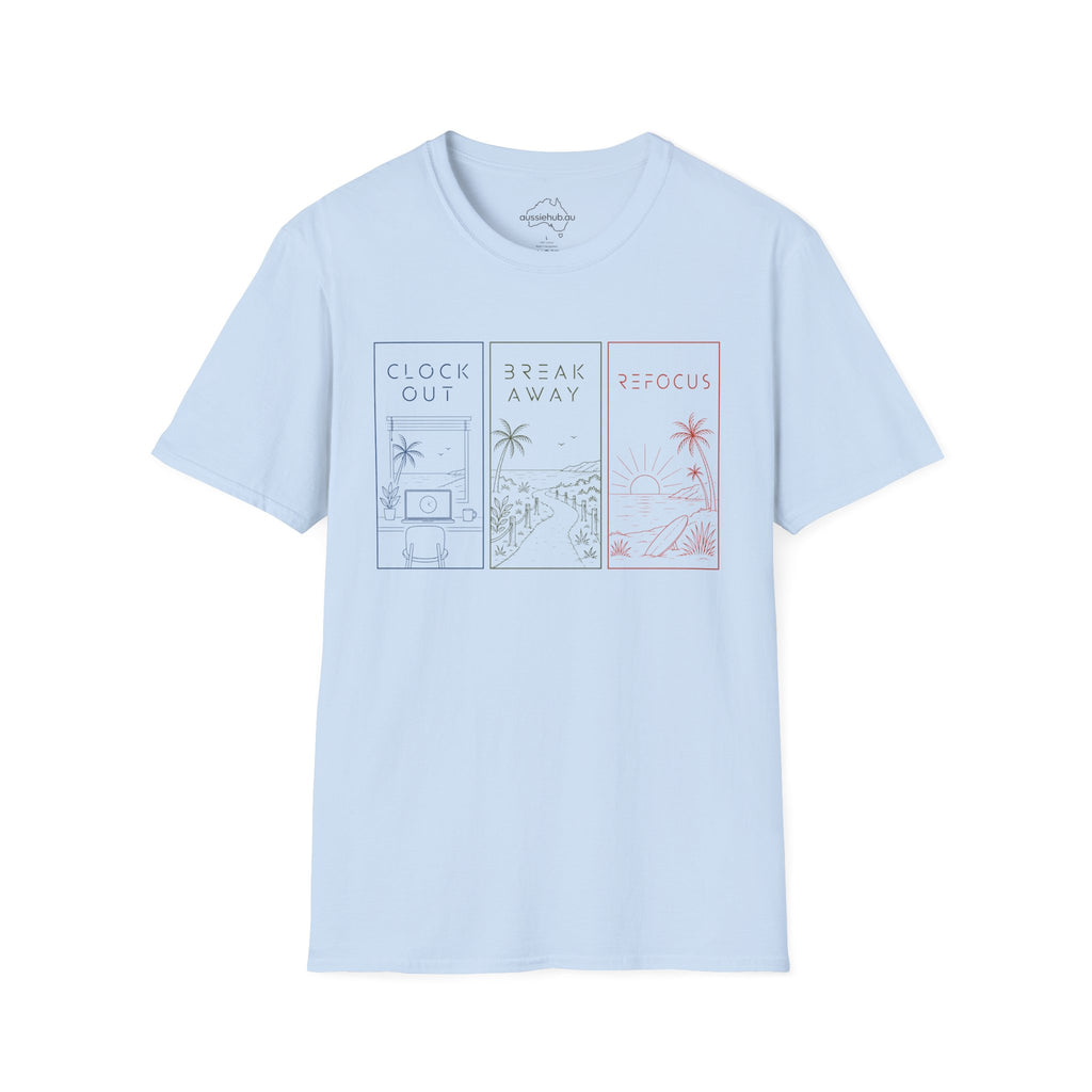 Clock Out • Break Away • Refocus | Mindfull Trio T-Shirt