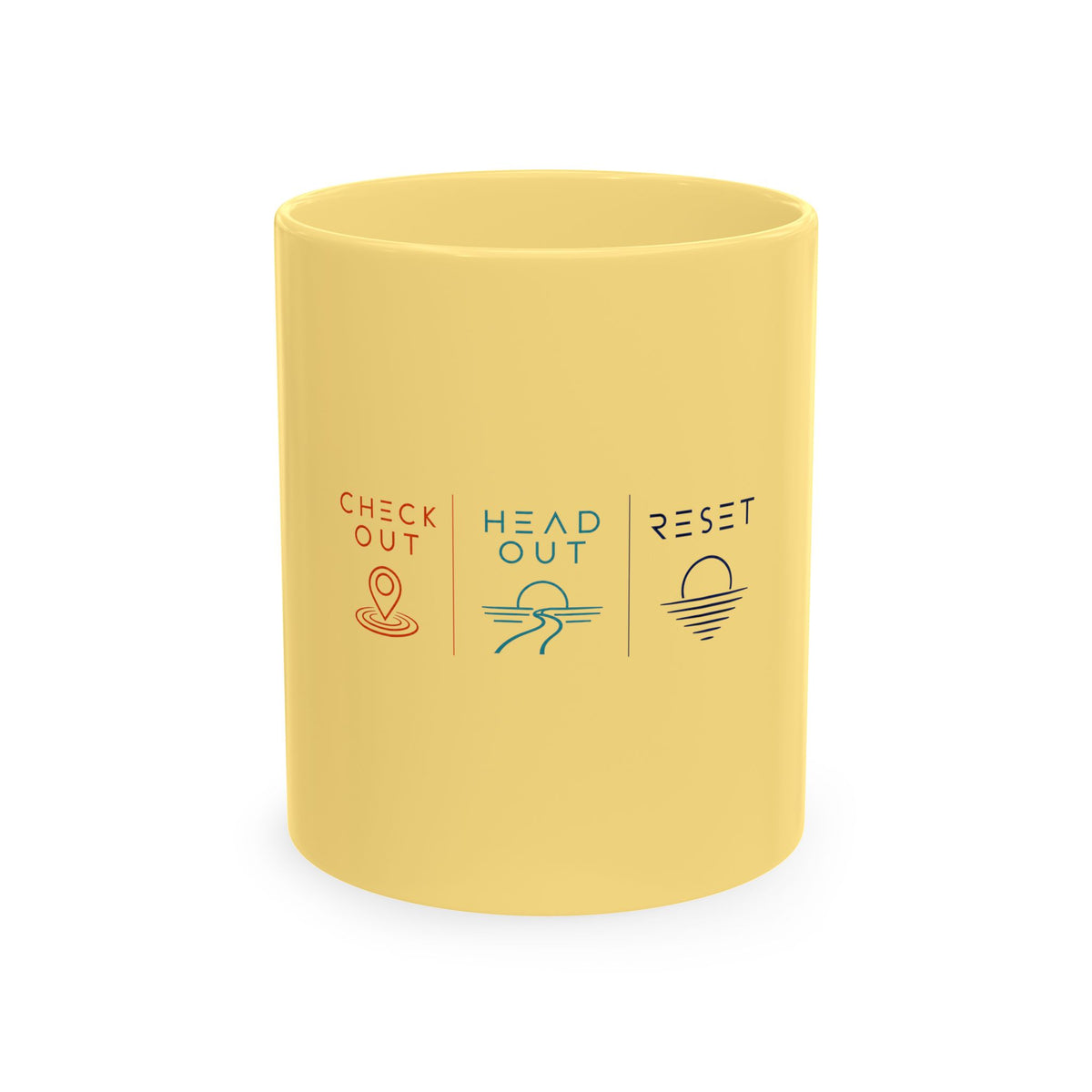 Traditional Ceramic Mug | Check Out * Head Out * Reset | Go Outside Inspired