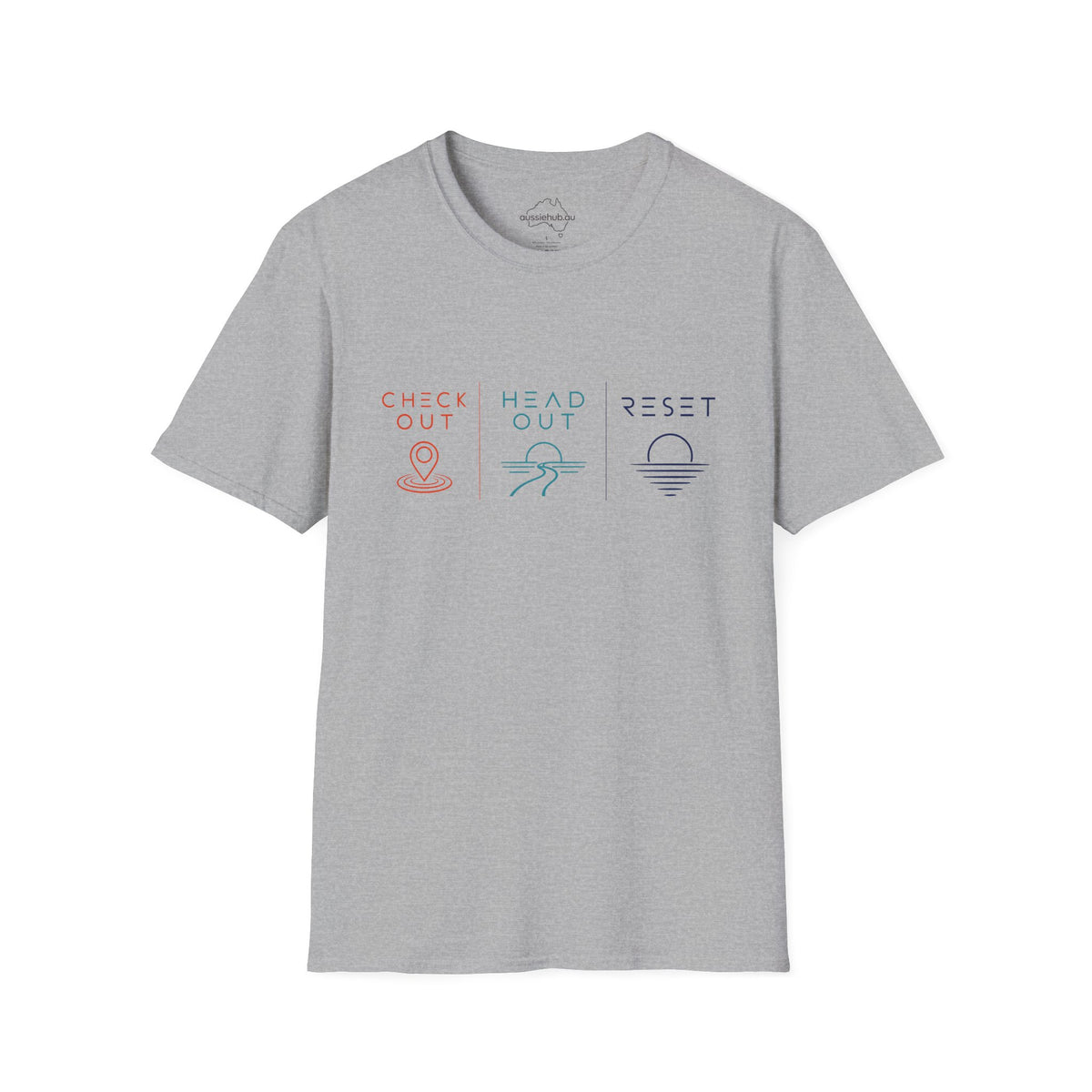 Check Out * Head Out * Reset | Minimal Wellness T-Shirt