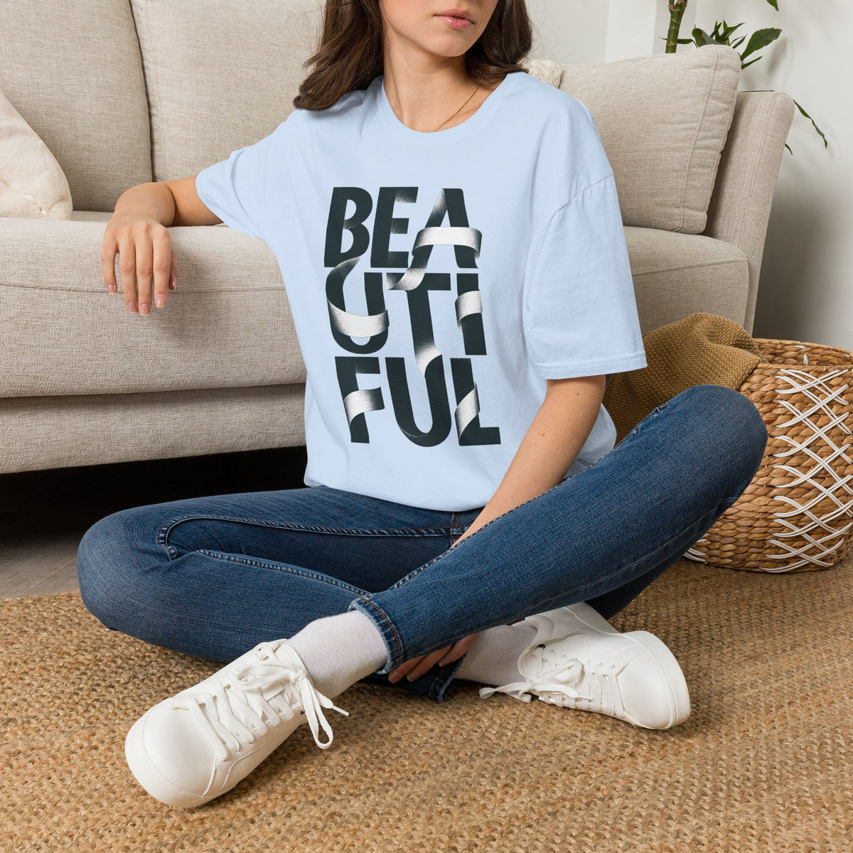 Beautiful Block Letter T-Shirt — Modern Typography Graphic Tee