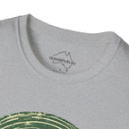 T-Shirt — Vintage Green Bush Sunset Circle Graphic