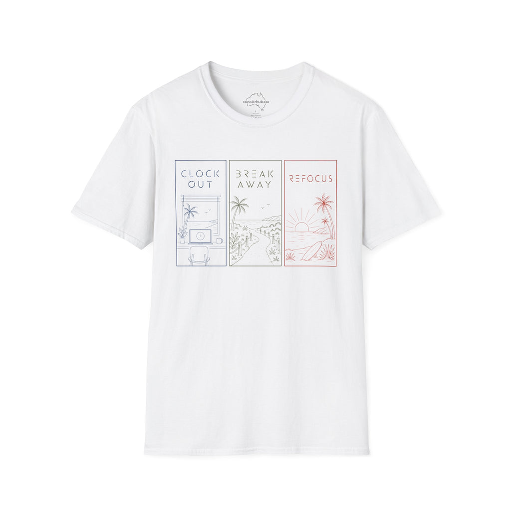 Clock Out • Break Away • Refocus | Mindfull Trio T-Shirt