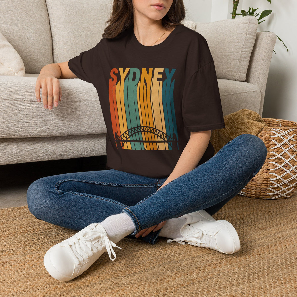Sydney & Harbour Bridge Retro Skyline T-Shirt