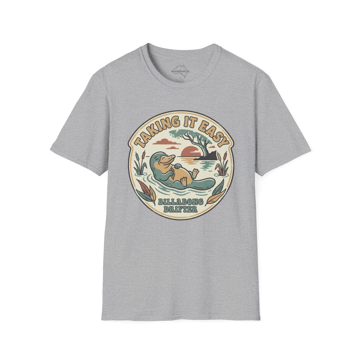 Billabong Drifter Platypus Graphic T-Shirt | Retro Sunset Billabong Illustration