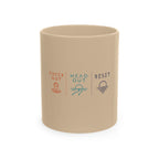 Traditional Ceramic Mug | Check Out * Head Out * Reset | Go Outside Inspired