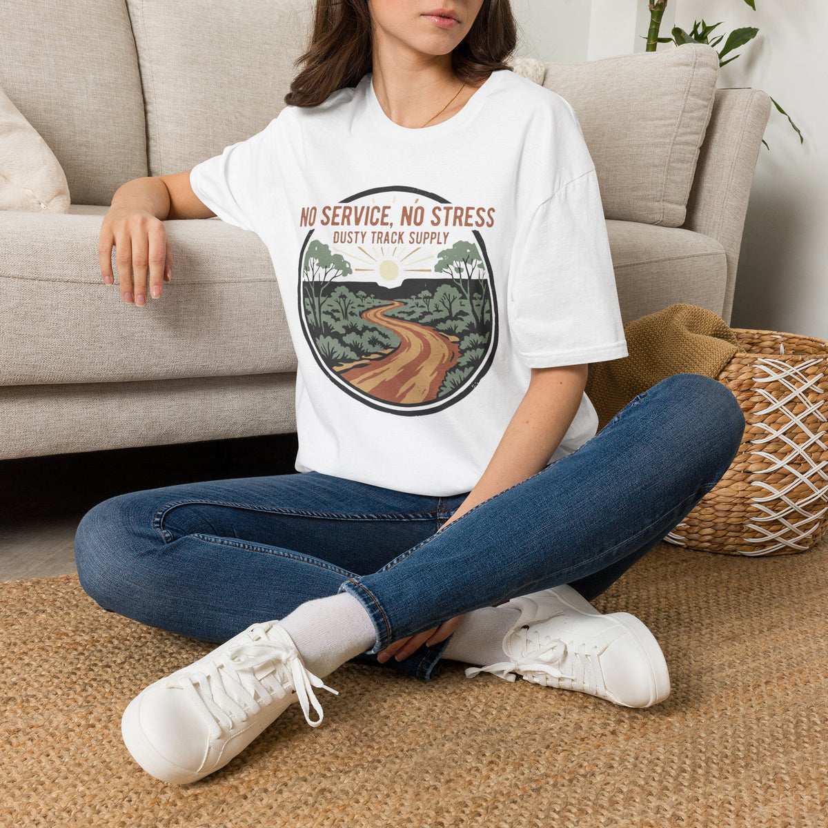 No Service - No Stress T-Shirt | Dusty Track Scenic Road Tee